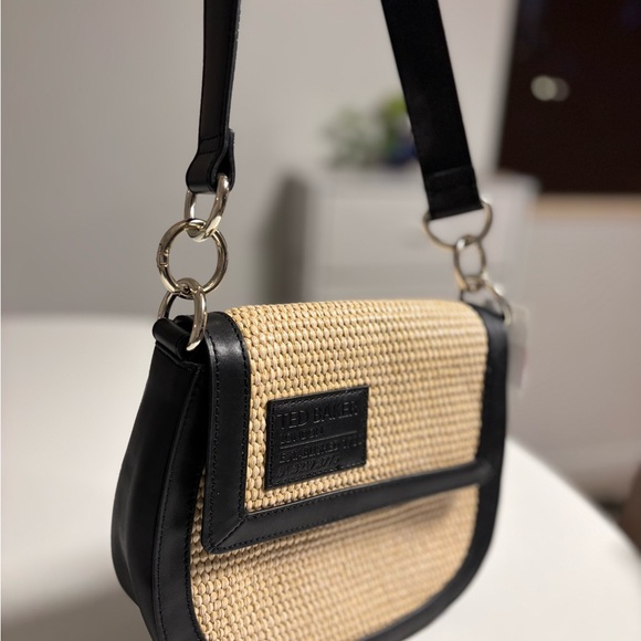 Ted Baker Black and Tan Staceli Rasffia Shoulder Bag - Picture 2 of 6